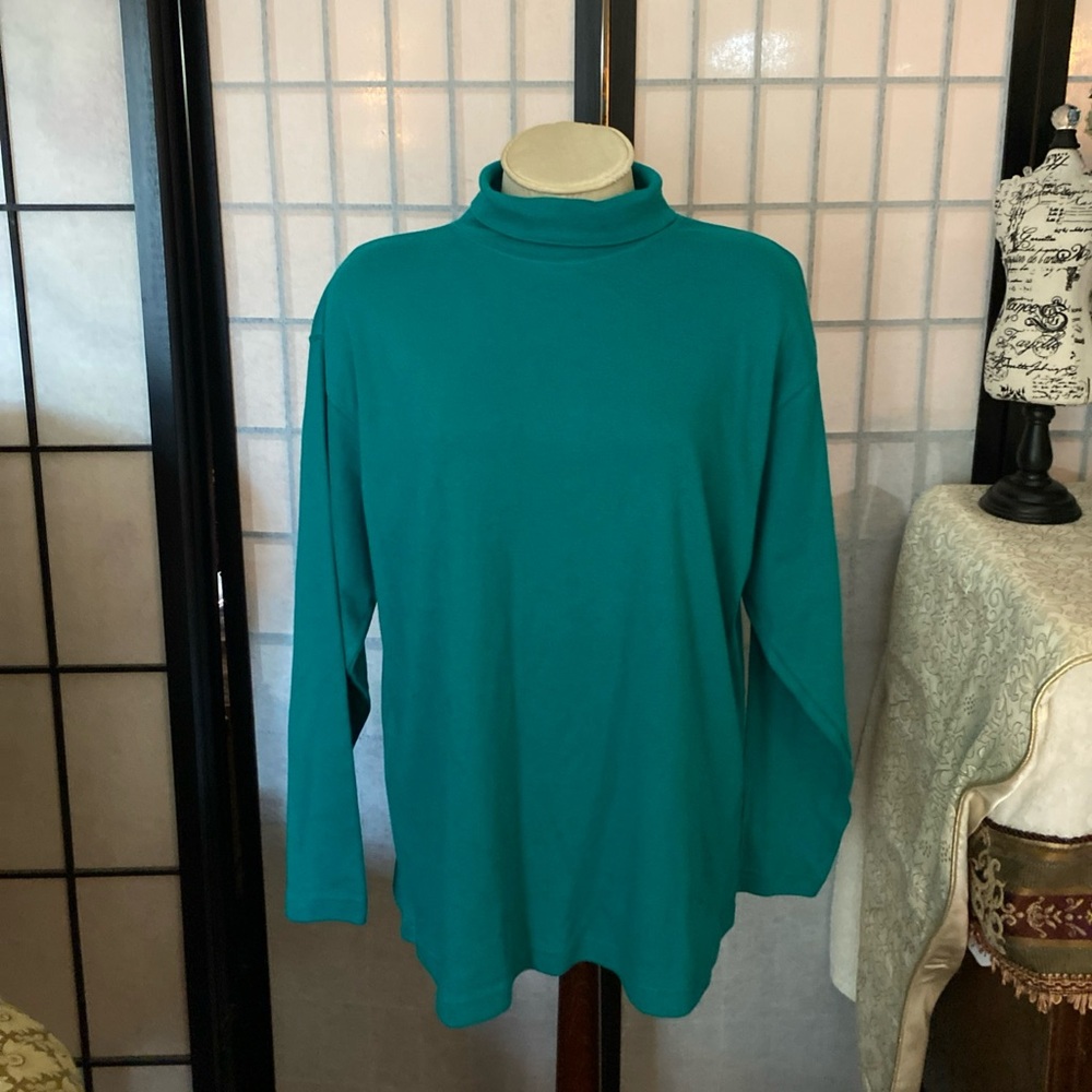 Casual Corner NWT/NOS VTG Y2K Women XL Classic Cotton Turtleneck Top